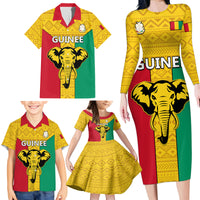 Guinea Football Family Matching Long Sleeve Bodycon Dress and Hawaiian Shirt Come On Syli National - Wonder Print Shop