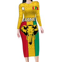 Guinea Football Family Matching Long Sleeve Bodycon Dress and Hawaiian Shirt Come On Syli National - Wonder Print Shop