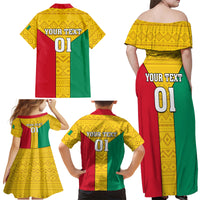 Guinea Football Family Matching Off Shoulder Maxi Dress and Hawaiian Shirt Come On Syli National - Wonder Print Shop