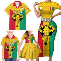 Guinea Football Family Matching Short Sleeve Bodycon Dress and Hawaiian Shirt Come On Syli National - Wonder Print Shop