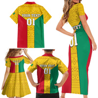 Guinea Football Family Matching Short Sleeve Bodycon Dress and Hawaiian Shirt Come On Syli National - Wonder Print Shop