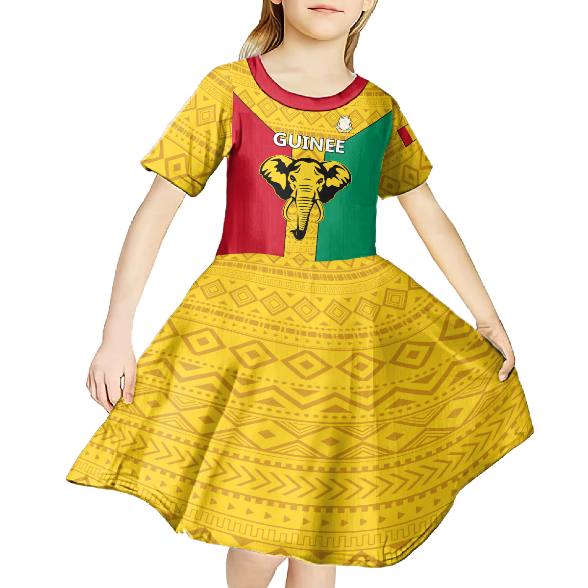 Guinea Football Kid Short Sleeve Dress Come On Syli National - Wonder Print Shop