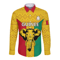 Guinea Football Long Sleeve Button Shirt Come On Syli National - Wonder Print Shop