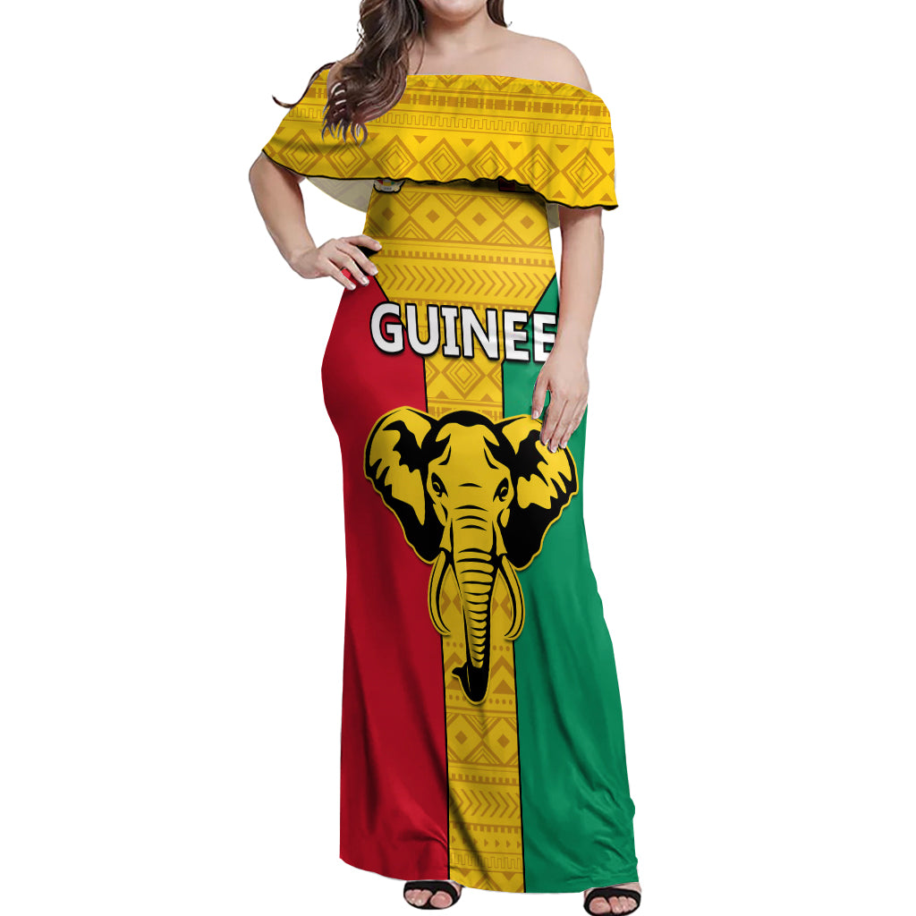 Guinea Football Off Shoulder Maxi Dress Come On Syli National - Wonder Print Shop