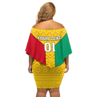 Guinea Football Off Shoulder Short Dress Come On Syli National - Wonder Print Shop