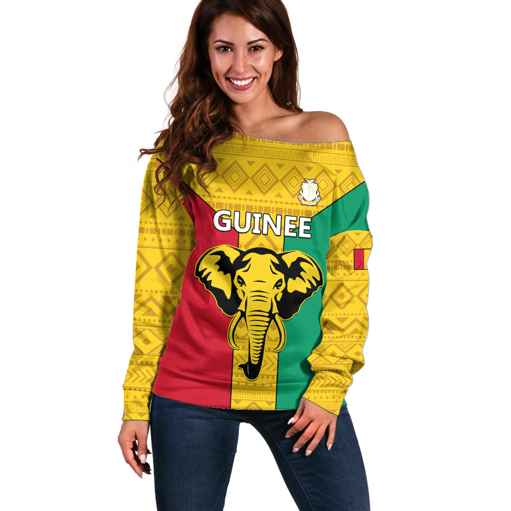 Guinea Football Off Shoulder Sweater Come On Syli National - Wonder Print Shop