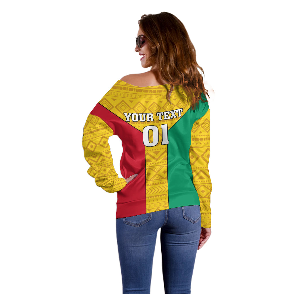 Guinea Football Off Shoulder Sweater Come On Syli National - Wonder Print Shop