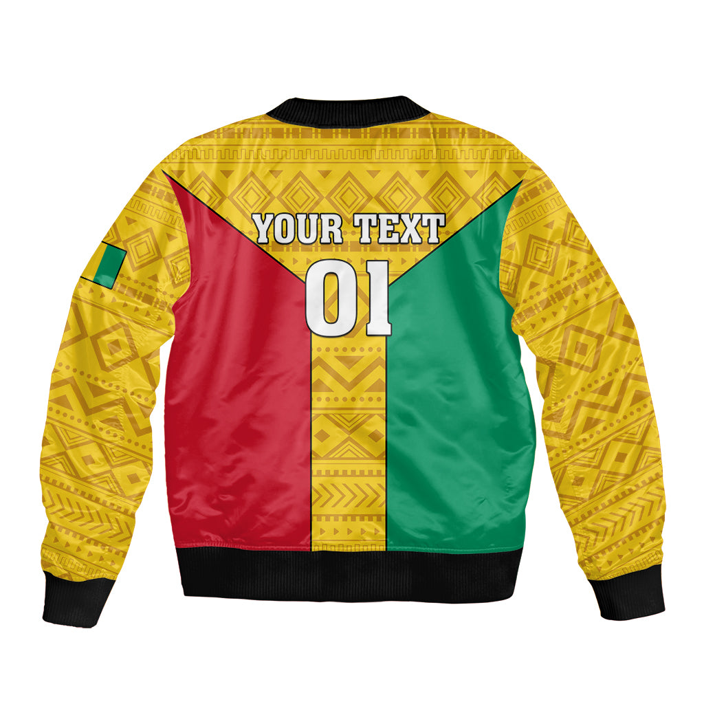 Guinea Football Sleeve Zip Bomber Jacket Come On Syli National - Wonder Print Shop