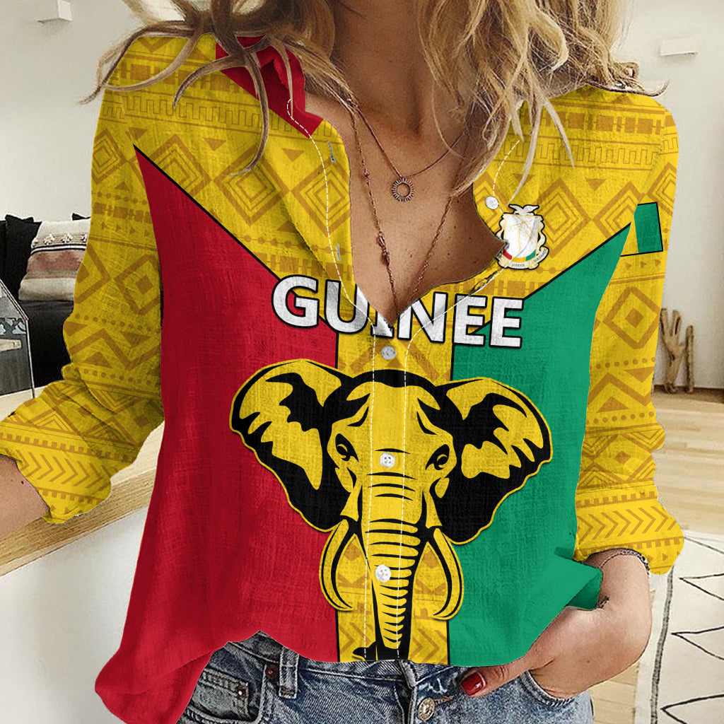Guinea Football Women Casual Shirt Come On Syli National - Wonder Print Shop