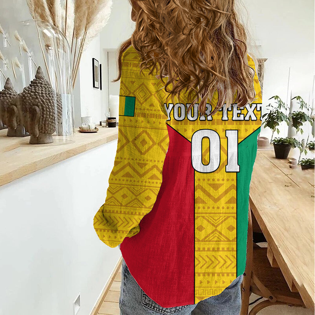 Guinea Football Women Casual Shirt Come On Syli National - Wonder Print Shop