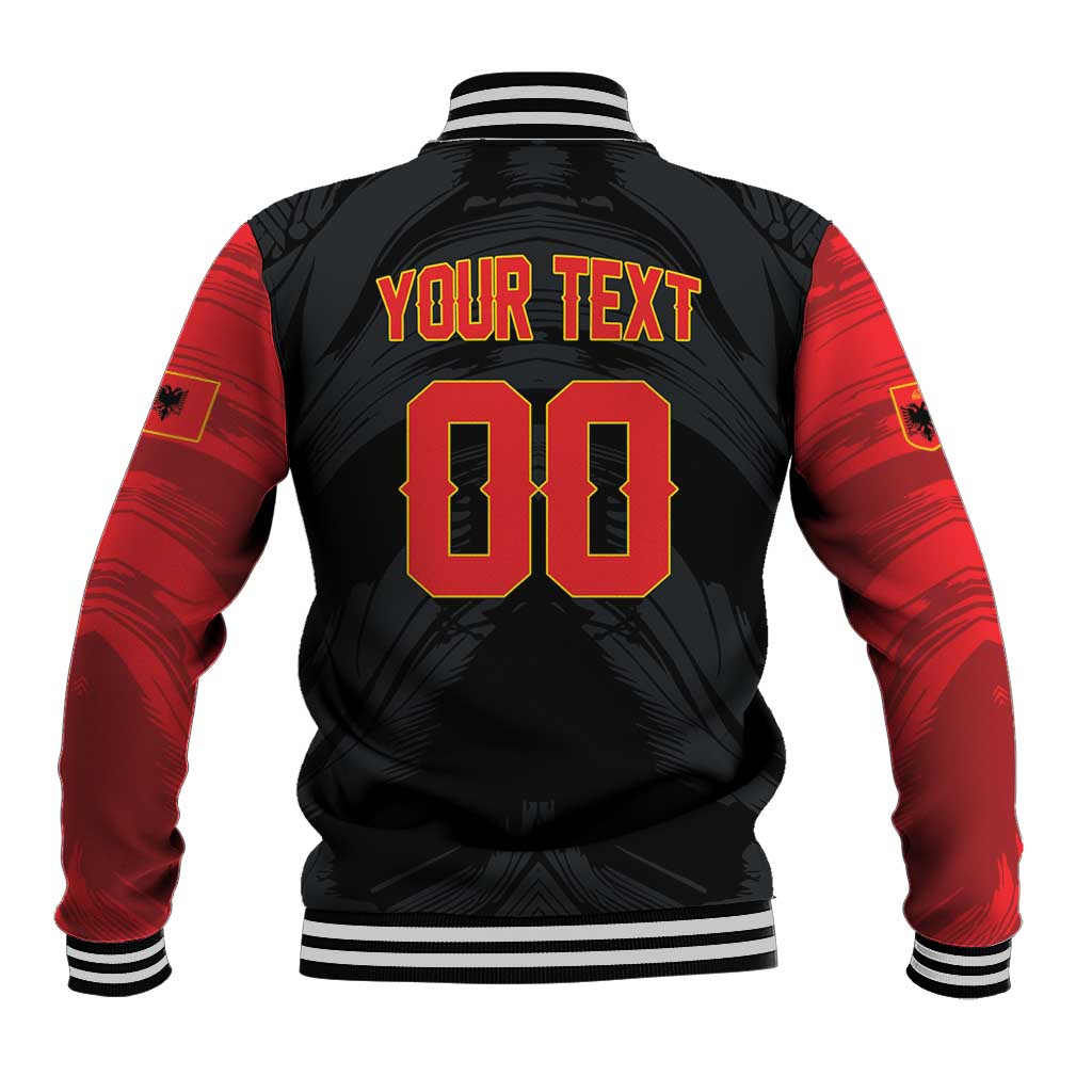 Custom Football 2026 Albania Black Baseball Jacket Kuqezinjte Come On