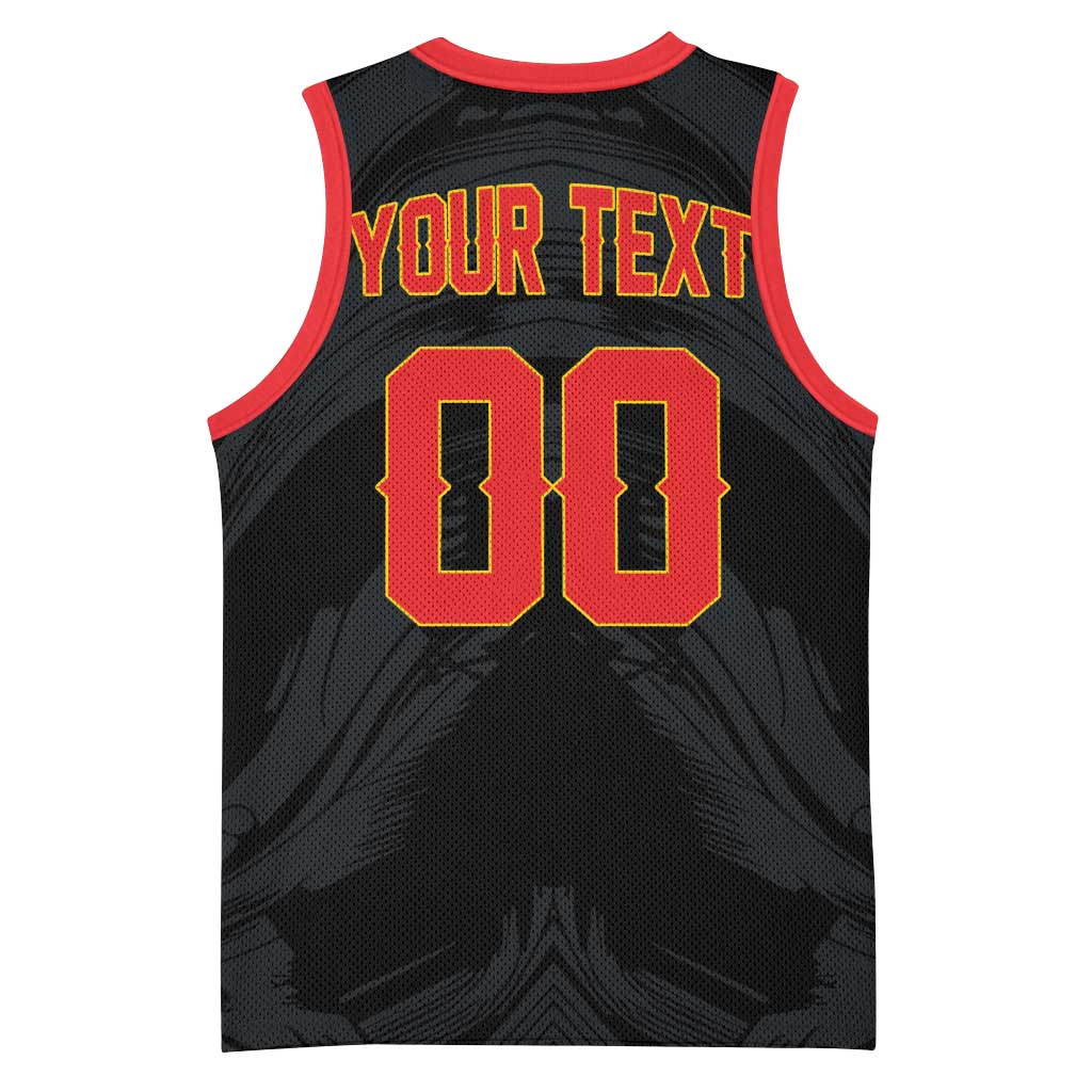Custom Football 2026 Albania Black Basketball Jersey Kuqezinjte Come On
