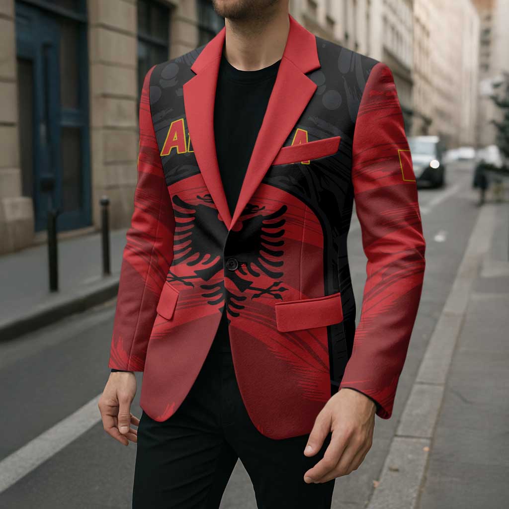 Custom Football 2026 Albania Black Blazer Kuqezinjte Come On
