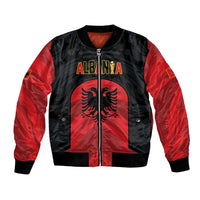Custom Football 2026 Albania Black Bomber Jacket Kuqezinjte Come On