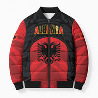 Custom Football 2026 Albania Black Bomber Puffer Jacket Kuqezinjte Come On