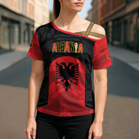 Custom Football 2026 Albania Black Cross Shoulder Shirt Kuqezinjte Come On