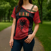 Custom Football 2026 Albania Black Cross Shoulder Shirt Kuqezinjte Come On