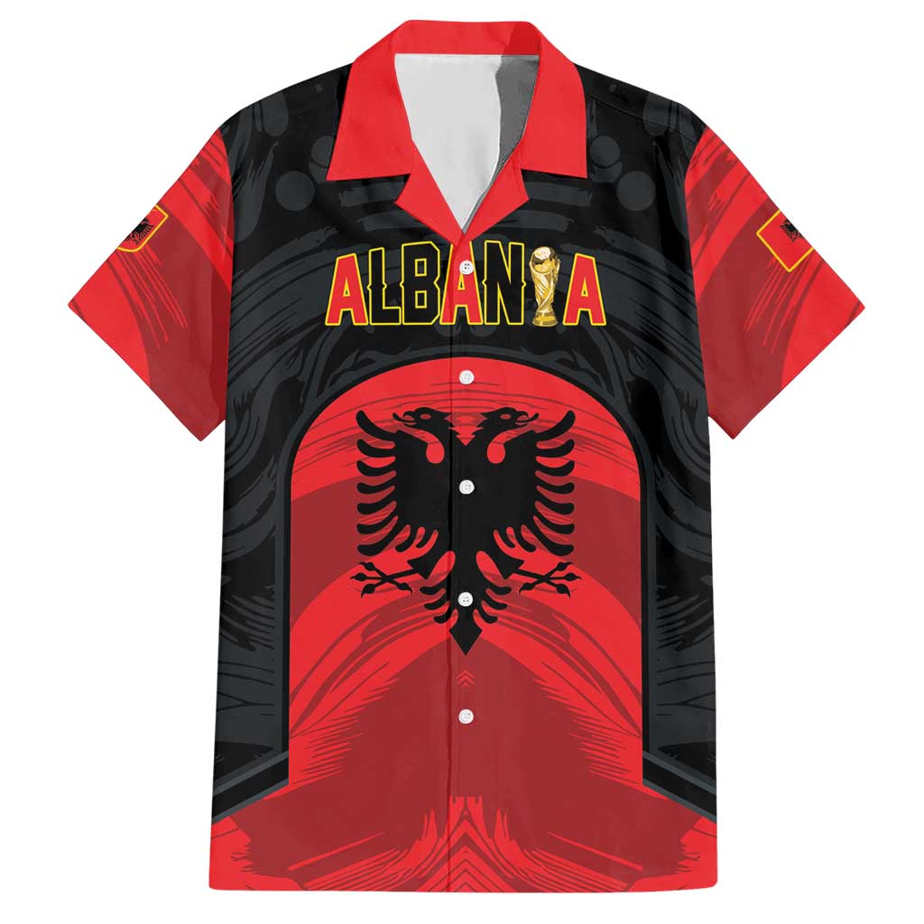 Custom Football 2026 Albania Black Hawaiian Shirt Kuqezinjte Come On
