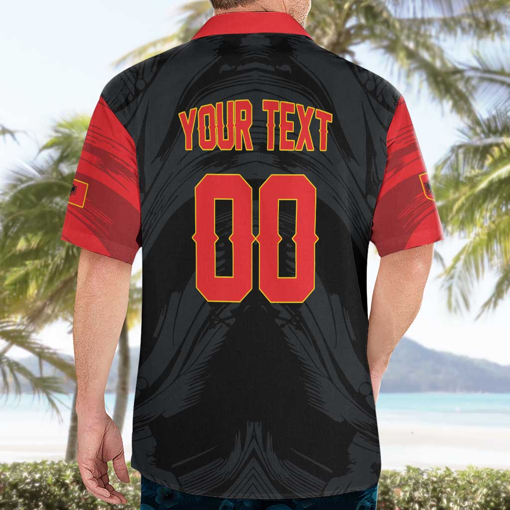 Custom Football 2026 Albania Black Hawaiian Shirt Kuqezinjte Come On