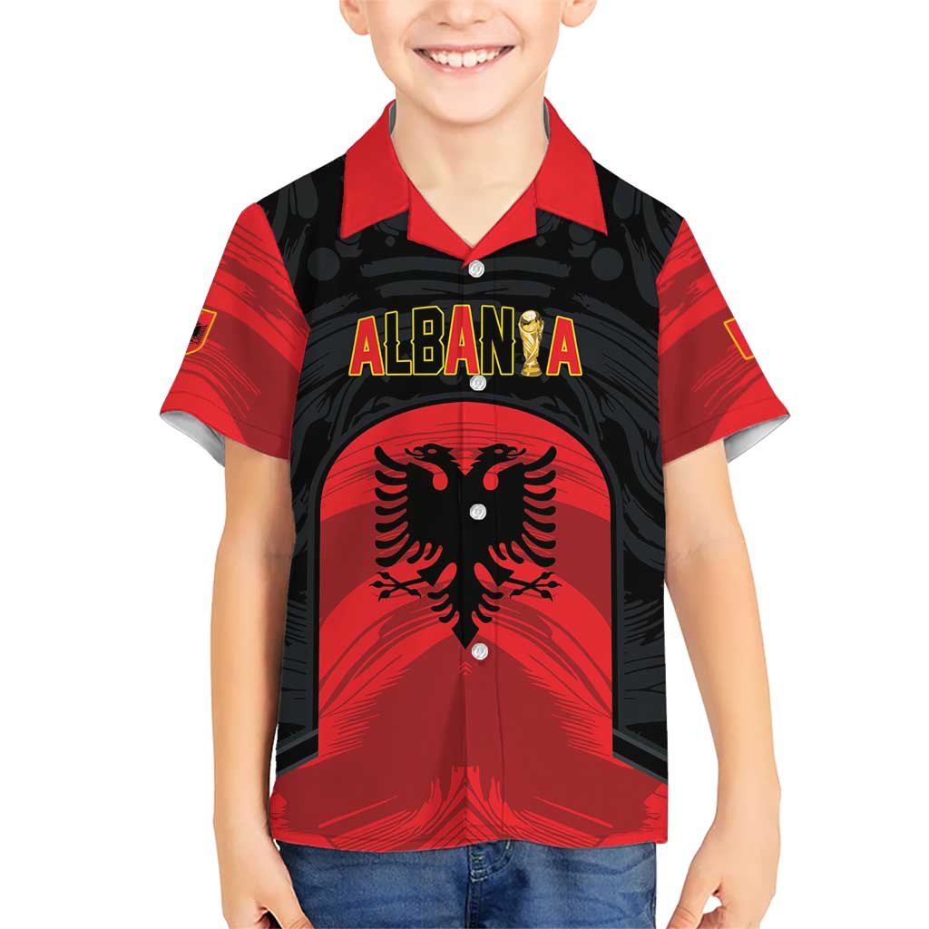 Custom Football 2026 Albania Black Hawaiian Shirt Kuqezinjte Come On