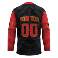 Custom Football 2026 Albania Black Hockey Jersey Kuqezinjte Come On