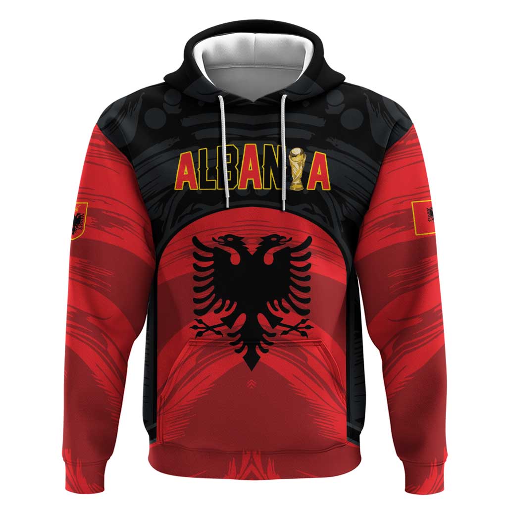Custom Football 2026 Albania Black Hoodie Kuqezinjte Come On