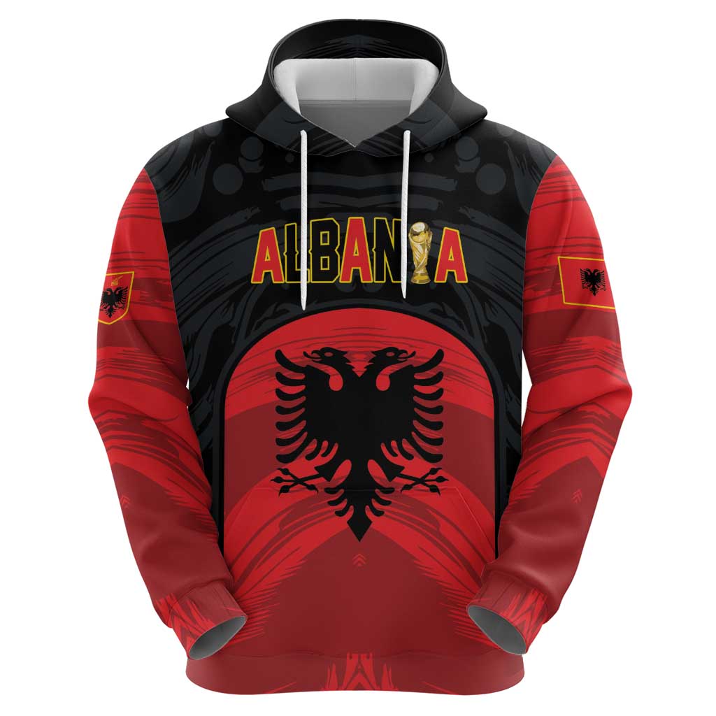 Custom Football 2026 Albania Black Hoodie Kuqezinjte Come On