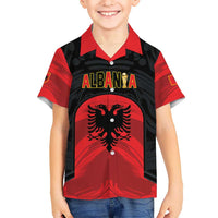 Custom Football 2026 Albania Black Kid Hawaiian Shirt Kuqezinjte Come On