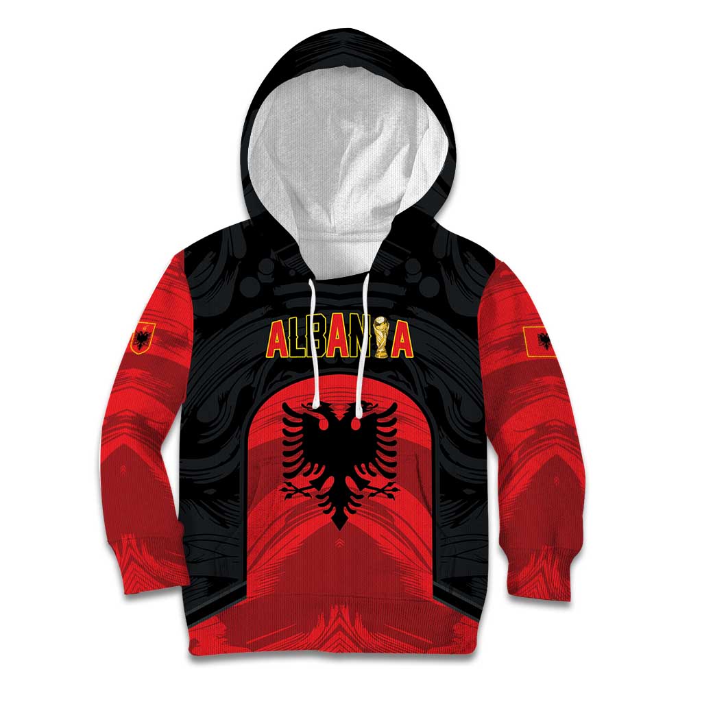 Custom Football 2026 Albania Black Kid Hoodie Kuqezinjte Come On