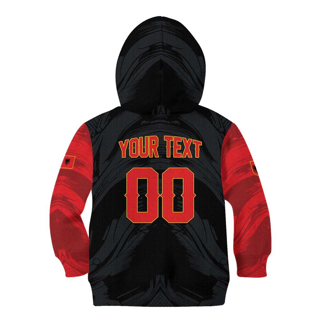 Custom Football 2026 Albania Black Kid Hoodie Kuqezinjte Come On