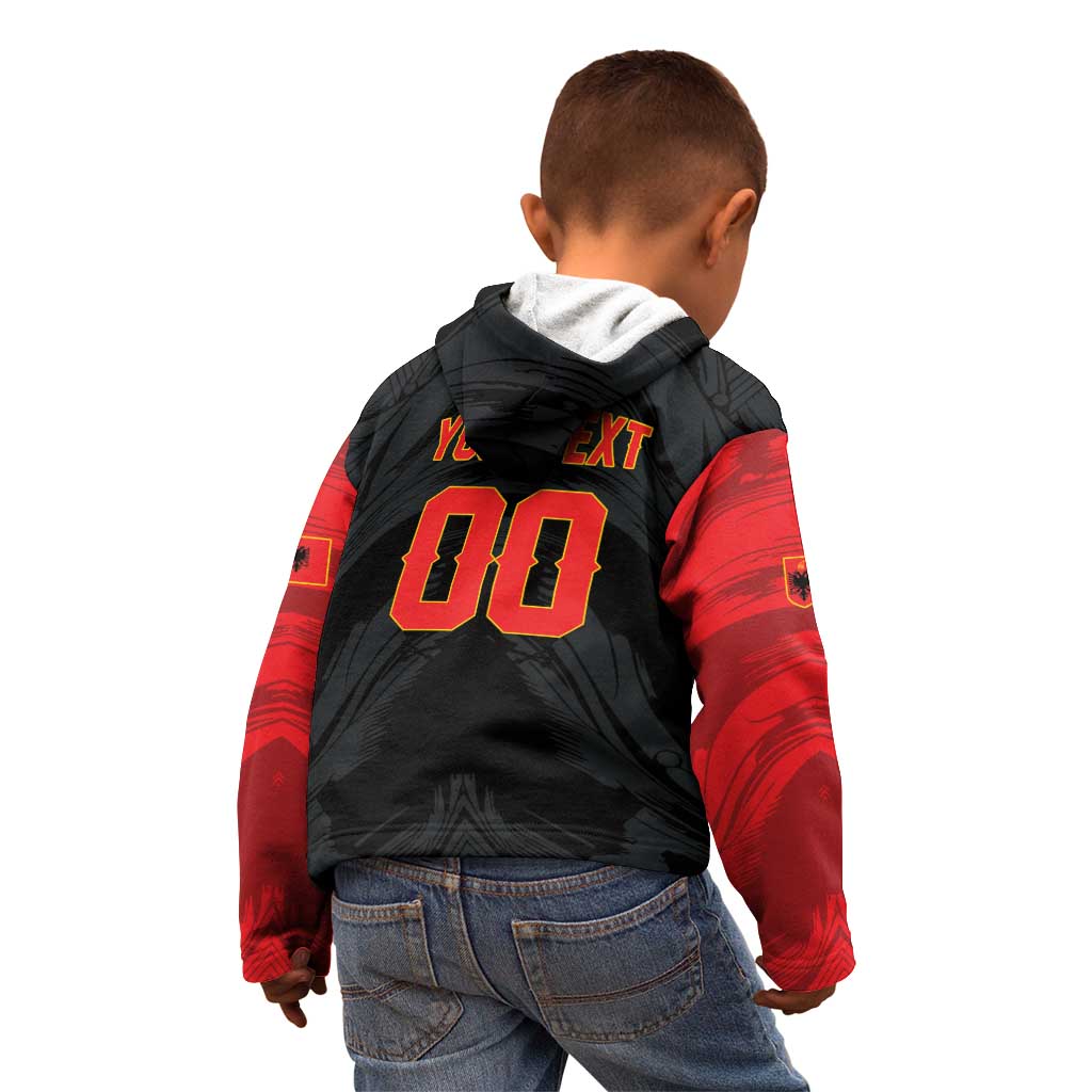 Custom Football 2026 Albania Black Kid Hoodie Kuqezinjte Come On