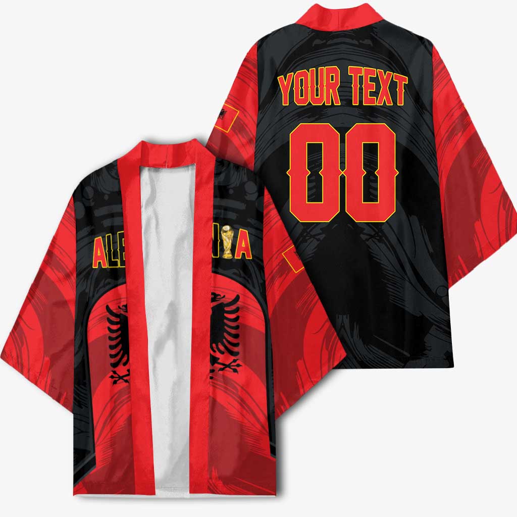 Custom Football 2026 Albania Black Kimono Kuqezinjte Come On