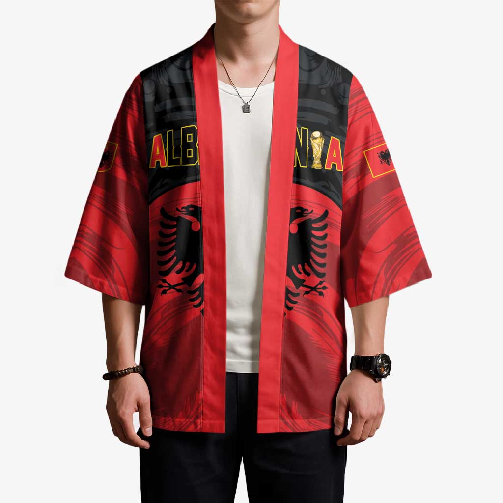 Custom Football 2026 Albania Black Kimono Kuqezinjte Come On