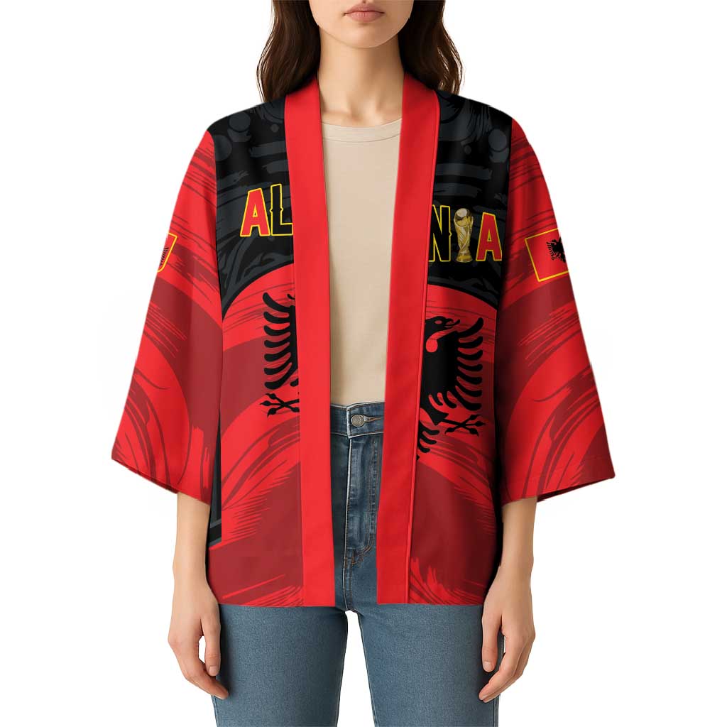 Custom Football 2026 Albania Black Kimono Kuqezinjte Come On