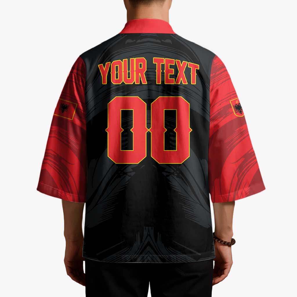 Custom Football 2026 Albania Black Kimono Kuqezinjte Come On