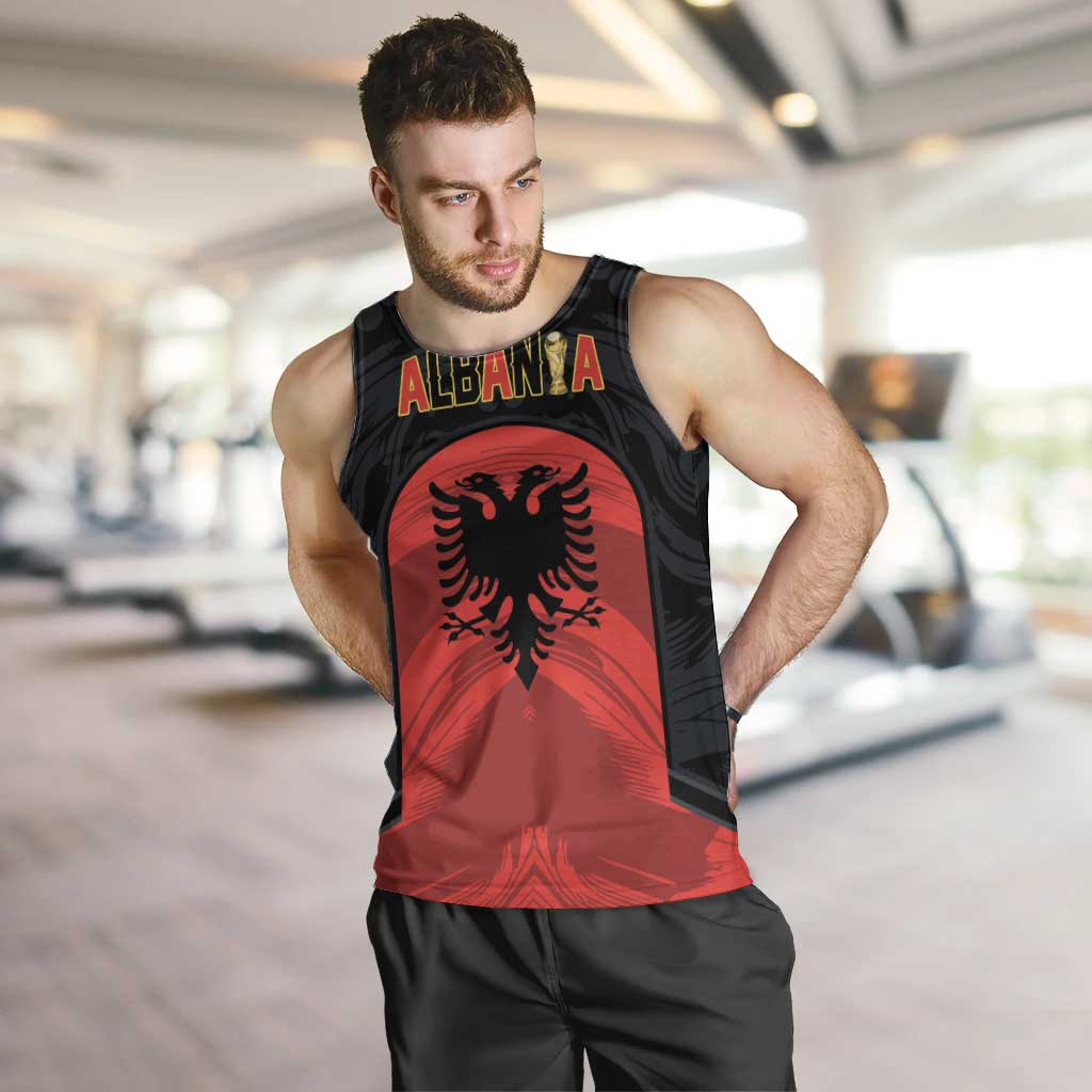 Custom Football 2026 Albania Black Men Tank Top Kuqezinjte Come On