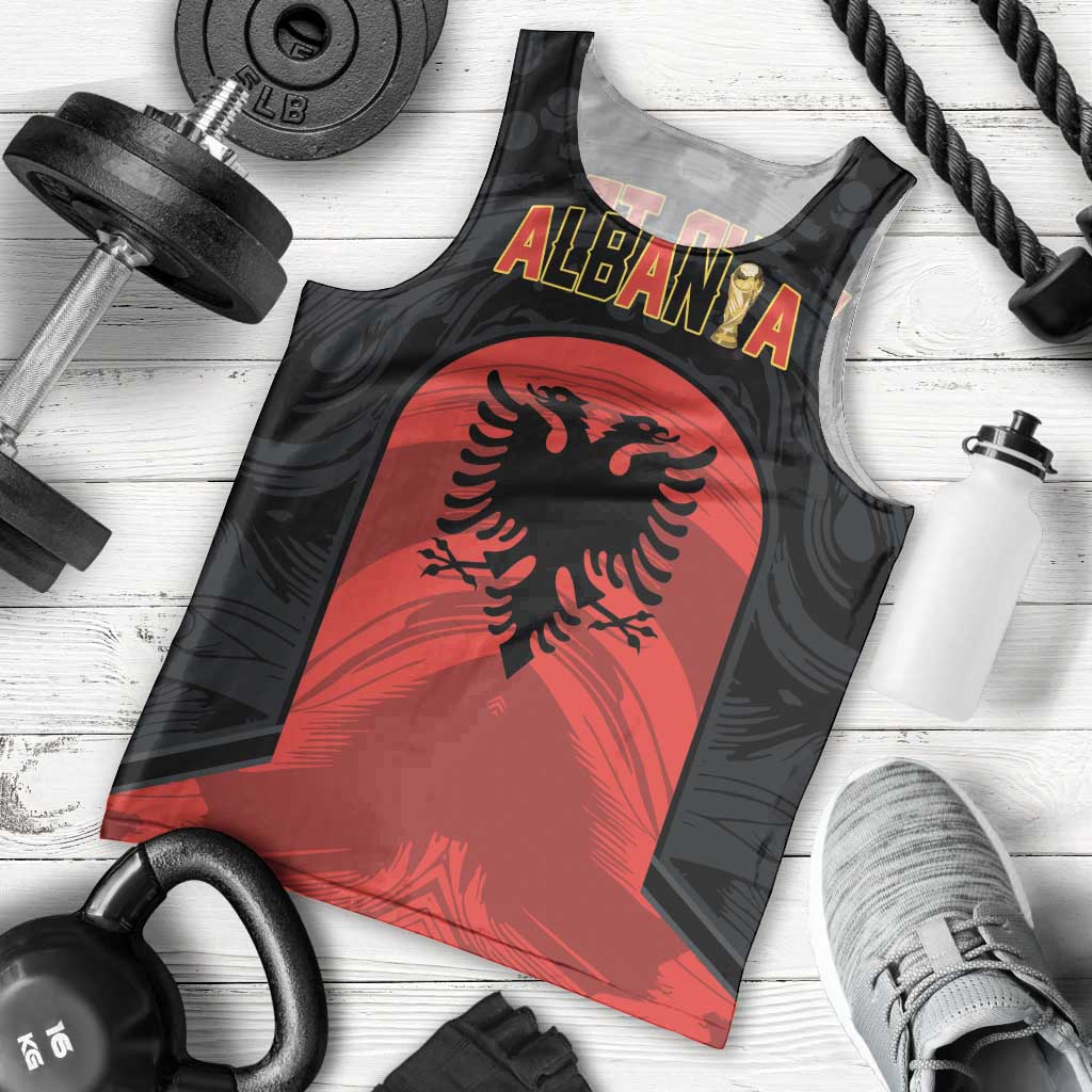Custom Football 2026 Albania Black Men Tank Top Kuqezinjte Come On