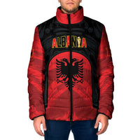 Custom Football 2026 Albania Black Padded Jacket Kuqezinjte Come On