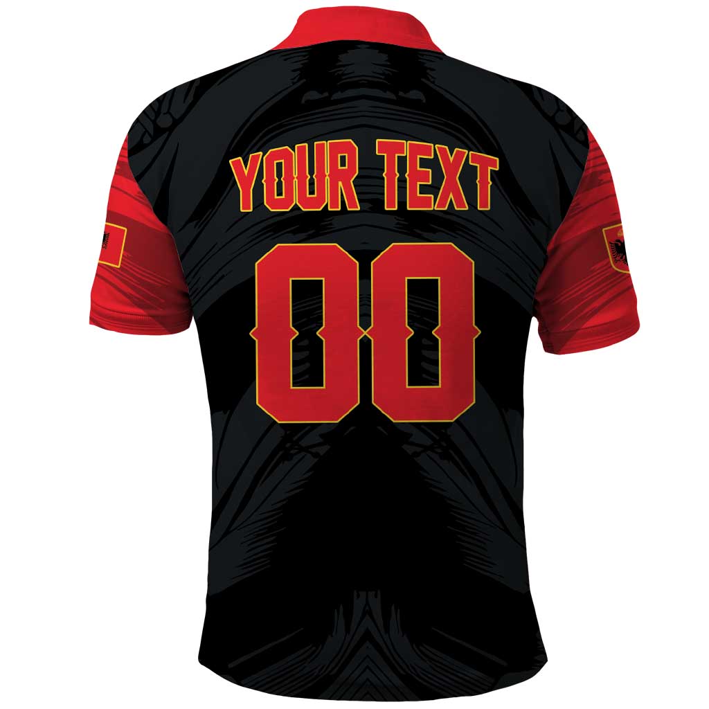 Custom Football 2026 Albania Black Polo Shirt Kuqezinjte Come On