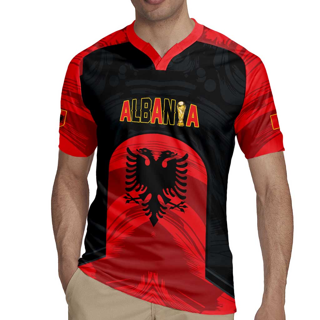 Custom Football 2026 Albania Black Rugby Jersey Kuqezinjte Come On
