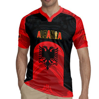 Custom Football 2026 Albania Black Rugby Jersey Kuqezinjte Come On