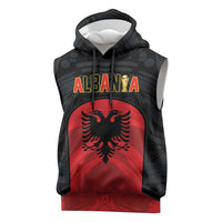 Custom Football 2026 Albania Black Sleeveless Hoodie Kuqezinjte Come On