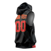 Custom Football 2026 Albania Black Sleeveless Hoodie Kuqezinjte Come On
