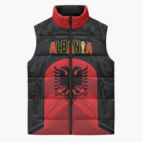Custom Football 2026 Albania Black Sleeveless Puffer Jacket Kuqezinjte Come On