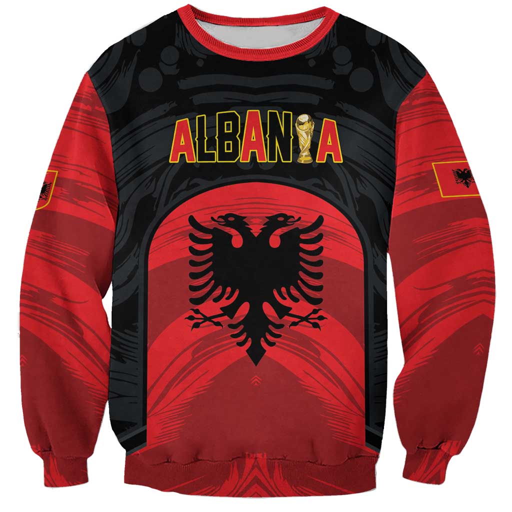 Custom Football 2026 Albania Black Sweatshirt Kuqezinjte Come On