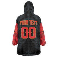 Custom Football 2026 Albania Black Wearable Blanket Hoodie Kuqezinjte Come On