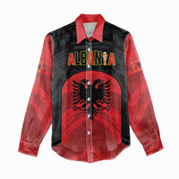 Custom Football 2026 Albania Black Women Casual Shirt Kuqezinjte Come On