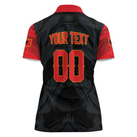 Custom Football 2026 Albania Black Women Polo Shirt Kuqezinjte Come On