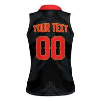 Custom Football 2026 Albania Black Women Sleeveless Polo Shirt Kuqezinjte Come On