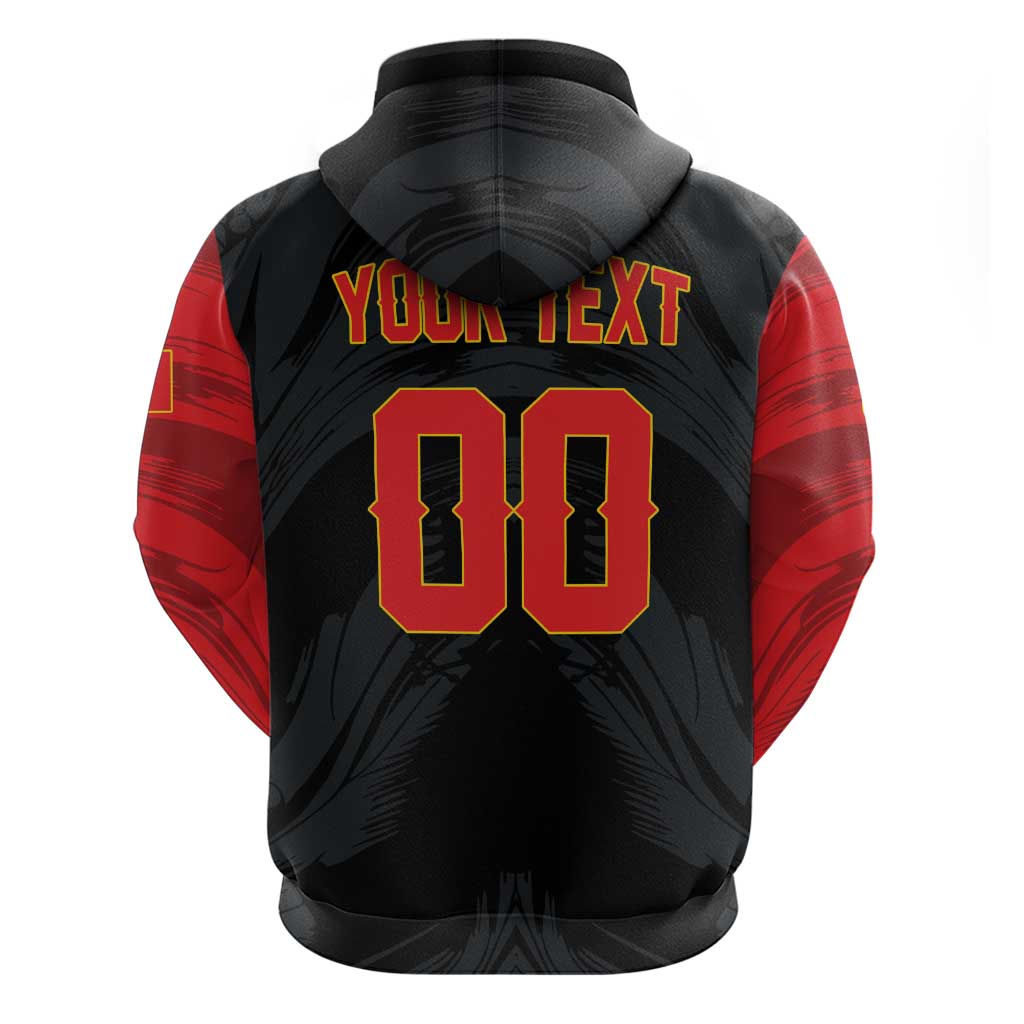 Custom Football 2026 Albania Black Zip Hoodie Kuqezinjte Come On